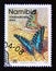 Postage stamp Namibia, 1994. Larger Striped Swordtail Graphium antheus butterfly