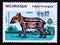 Postage stamp Nicaragua, 1984, juvenile baird`s Tapir, Tapirus bairdii