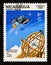 Postage stamp Nicaragua, 1985. Venus space probe and Tycho Brahe underground observatory