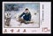 Postage stamp North Korea, 1975. Woman in snow painting