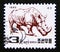 Postage stamp North Korea, 1995. White Rhinoceros Ceratotherium simum