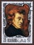Postage stamp, a painting by EugÃ¨ne Delacroix depicting a portrait of Chopin