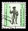 Postage stamp printed in Ajman shows Garde du corps - Bodyguard, France 1750, 1 United Arab Emirates riyal, Military uniforms,