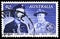 Postage stamp printed in Australia shows Girl Guide and Lord Baden-Powell, 5 d - Australian penny, Scouting in Australia serie,