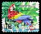 Postage stamp printed in Australia shows Scarlet Macaw (Ara macao), Zoos - Endangered Species serie, circa 1994