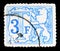 Postage stamp printed in Belgium shows Cijfer, Postage Due - Heraldic Lion Small Numeral serie, circa 1985