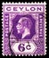 Postage stamp printed in Ceylon Sri Lanka shows Issues of 1921-1933, 6 Ceylonese cent, King George V serie, circa 1921