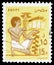 Postage stamp printed in Egypt shows Slave bearing votive fruit offering, mural, Ancient Artifacts serie, 15 Egyptian piastre,