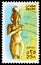 Postage stamp printed in Egypt shows Statue of Akhenaten (Amenophis IV), Theben, serie, 25 Egyptian piastre, circa 1985