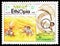 Postage stamp printed in Ethiopia shows Harvest, Cultivation of cereal Tef Eragrostis tef serie, circa 1990