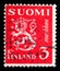 Postage stamp printed in Finland shows Coat of Arms, Model 1930 Lion serie, 3 mk - Finnish markka, circa 1945