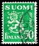 Postage stamp printed in Finland shows Coat of Arms, Model 1930 Lion serie, 50 p - Finnish penni, circa 1932
