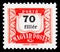 Postage stamp printed in Hungary shows Postage due, serie, 70 Hungarian filler, circa 1965