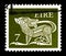 Postage stamp printed in Ireland shows Stylised Dog, 7th Century Brooch, Early Irish Art 1974-83 serie, circa 1975