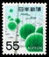 Postage stamp printed in Japan shows Marimo Moss Balls (Aegagropila Linnaei), Fauna, Flora and Cultural Heritage serie, 55 -