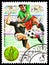 Postage stamp printed in Laos shows Soccer, Summer Olympic Games 1984 - Los Angeles II serie, circa 1984