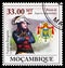 Postage stamp printed in Mozambique shows Coat of arms, 240th Anniversary of Napoleon Bonaparte serie, circa 2009