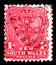 Postage stamp printed in New South Wales shows Coat of Arms, serie, circa 1897
