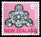 Postage stamp printed in New Zealand shows Angel Window, Christmas serie, circa 1974