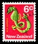 Postage stamp printed in New Zealand shows Pot-bellied Seahorse (Hippocampus abdominalis), Definitives serie, 6 c - New Zealand