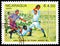 Postage stamp printed in Nicaragua shows Evolution of Football, Year 1890, FIFA World Cup 1986 - Mexico serie, circa 1985