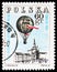 Postage stamp printed in Poland shows Ballon over Poznan town hall, 75 Years Of Polish Philately, Tematica 1968, Poznan serie,