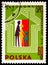 Postage stamp printed in Poland shows Family, home and Polish flag, National Census, December 8,1970 serie, circa 1970