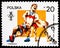 Postage stamp printed in Poland shows Wrestling, Olympic Games 1988 - Seoul serie, circa 1988