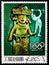 Postage stamp printed in Ras Al Khaimah shows Weightlifting, pre-columbian sculpture, Summer Olympics 1968, Mexico serie, circa
