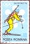 Postage stamp printed in Romania with the image of biathlete, from the series ` XI winter Olympic games of 1972`