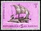 Postage stamp printed in San Marino shows Roman trireme, 1st century, B.C., Historical Ships serie, circa 1963