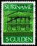 Postage stamp printed in Suriname shows Central Bank, Paramaribo, Definitives serie, 5 - Surinamese guilder, circa 1975