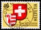 Postage stamp printed in Switzerland shows Coat of Arms of Jura and Switzerland, Jura 23rd Canton serie, circa 1978