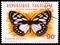 Postage stamp printed in Togo shows Common Forest Queen (Euxanthe eurinome), Butterflies serie, circa 1982