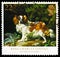 Postage stamp printed in United Kingdom shows Cavalier-King-Charles-Spaniel (Canis lupus familiaris), Dogs - Paintings by George