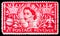 Postage stamp printed in United Kingdom shows Queen Elizabet II Coronation, Coronation 1953 serie, circa 1953