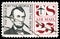 Postage stamp printed in United States shows Abraham Lincoln, Airmail 1952-1967 serie, 25 c - United States cent, circa 1960