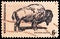 Postage stamp printed in United States shows American Bison Bison bison, Wildlife Conservation Issue serie, circa 1970