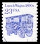Postage stamp printed in United States shows Lunch Wagon 1890s, Transportation Issue serie, circa 1991