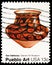 Postage stamp printed in United States shows San Ildefonso Pot, American Folk Art Series: Pueblo Pottery serie, circa 1977
