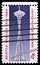 Postage stamp printed in United States shows Space Needle and Monorail, Seattle World`s Fair Issue serie, circa 1962