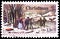Postage stamp printed in United States shows `Winter Pasttime,` by Nathaniel Currier, Christmas serie, circa 1976
