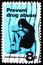 Postage stamp printed in United States shows Young Woman Drug Addict, Prevent Drug Abuse Issue serie, circa 1971