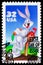 Postage stamp printed in USA shows Bugs Bunny, First day issue rare stamp, 32 c - United States cent, Looney Tunes serie, circa