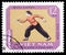Postage stamp printed in Vietnam shows Dao Gam, Dagger Fencer, Traditional national sport serie, circa 1968