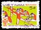 Postage stamp printed in Vietnam shows Gymnastics group, National Sports and Gymnastics Games serie, circa 1985