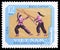 Postage stamp printed in Vietnam shows Stick - fighting, Traditional national sport serie, circa 1968