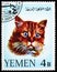 Postage stamp printed in Yemen shows Somali (Felis silvestris catus), Cats serie, circa 1965