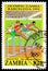 Postage stamp printed in Zambia shows 400m Hurdles, Summer Olympic Games 1992 - Barcelona serie, 10 ZK - Zambian kwacha, circa
