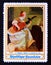 Postage stamp Rwanda, 1969. The Lute Player by Gerard Terborch Painting